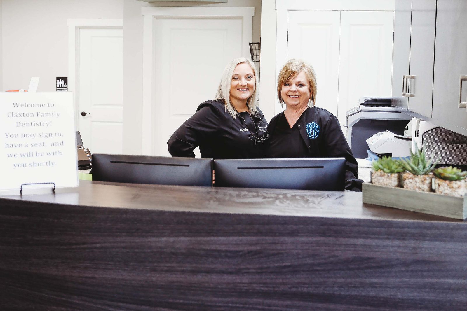 The front desk at Claxton Family Dentistry